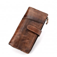 Кожаный кошелек с RFID защитой и съемным отделением LOCKER's VWL-Brown
