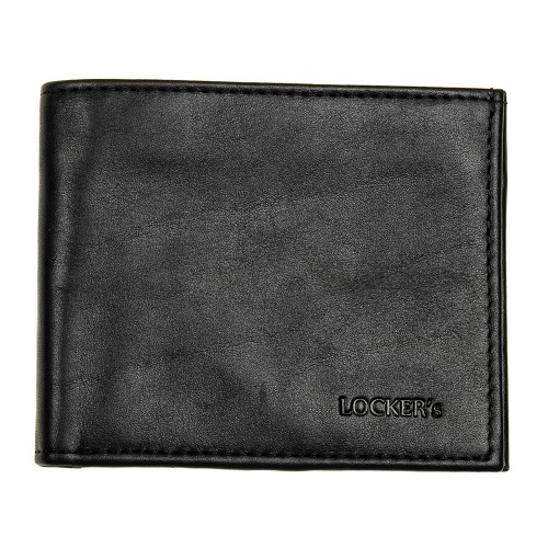 Кожаный мужской кошелек с RFID защитой черный LOCKER's Wallet2 Black