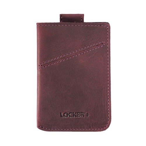 Кожаный картхолдер с RFID защитой LOCKER's LH3-Bordo