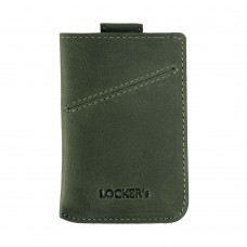 Кожаный картхолдер с RFID защитой LOCKER's LH3-Green