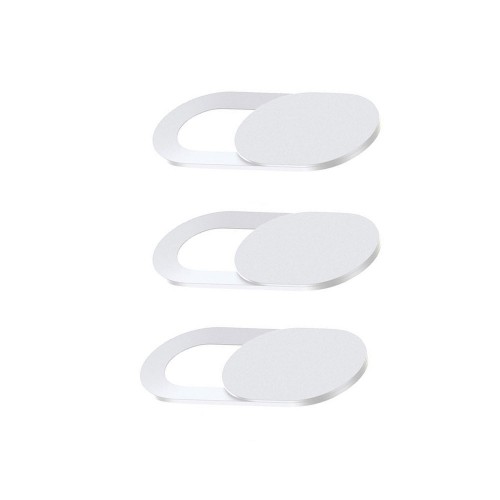 Три наклейки на камеру ноутбука або смартфона білого кольору LOCKER's Cam Oval  White 3