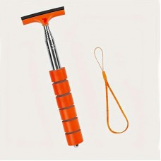 Скребок резиновий з телескопічною ручкою, для скла і дзеркал авто, Помаранчевий