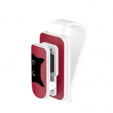 Тримач окулярів з принтом кота, Білий з червоним