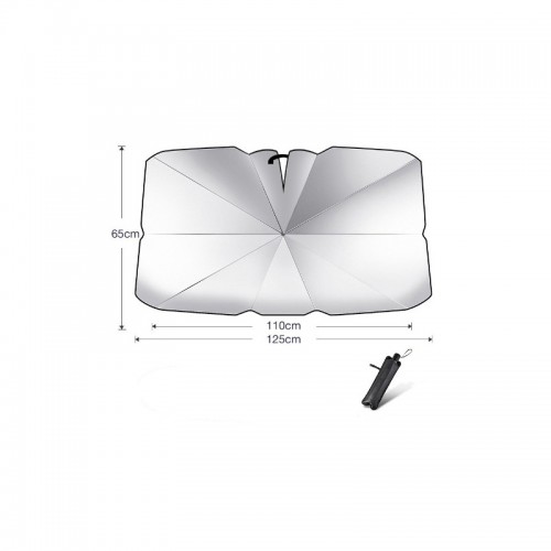 Парасолька для захисту від сонця на лобове скло, 65х125 см, Титан з вирізом