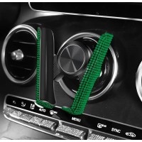 Набір аксесуарів в авто: накладки на пасок безпеки, тримач для окулярів одинарний, гачок для сумки, тримач для телефону, Зелений