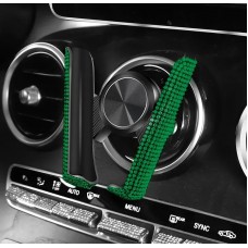 Набір аксесуарів в авто: накладки на пасок безпеки, тримач для окулярів одинарний, гачок для сумки, тримач для телефону, Зелений