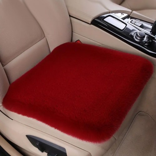 Подушка-накидка для автомобільного сидіння зимова плюшева, Бордо, 1 шт