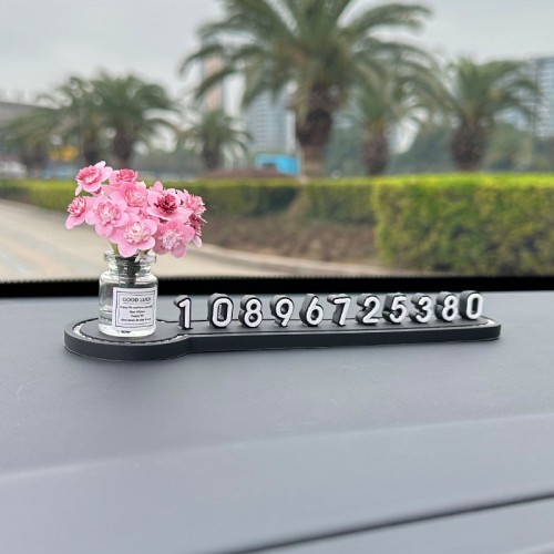 Паркувальна автовізитка з квітами, Бегонія + чорний номер