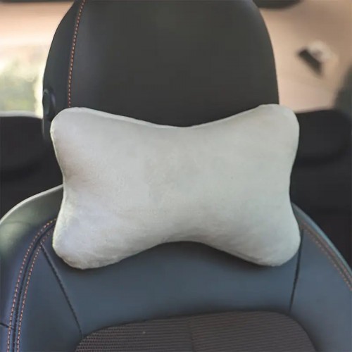 Подушка на підголовник плюшева Бежева, 2 шт комплект