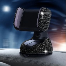 Блискучий тримач для телефону - кріплення на панель приладів та вентиляцію, Чорний
