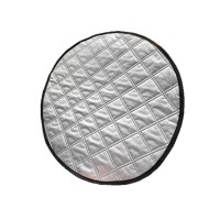 Сонцезахисний теплоізоляційний чохол на кермо 40х40 см, Чорний зі срібним