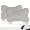 Подушка на підголовник плюшева Сірий, 2 шт комплект