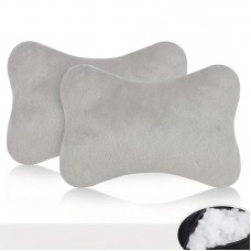 Подушка на підголовник плюшева Сірий, 2 шт комплект