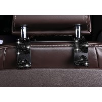 Гачок для сумки на спинку сидіння в стразах Чорний, 2 шт