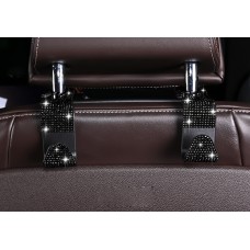 Гачок для сумки на спинку сидіння в стразах Чорний, 2 шт