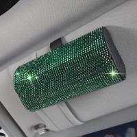 Тримач для окулярів чохол в стрази, Зелений