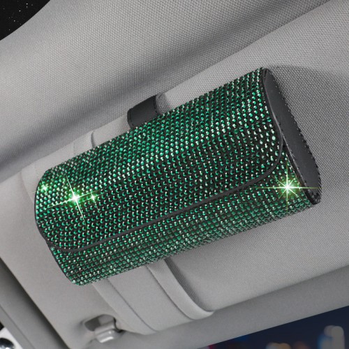 Тримач для окулярів чохол в стрази, Зелений