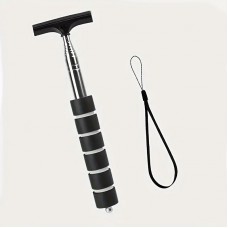 Скребок резиновий з телескопічною ручкою, для скла і дзеркал авто, Чорний